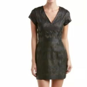 NWT $550 Parker Black 100% Leather  Dress Sz S